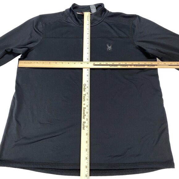 Spyder Active Shirt Men's Medium Black ProwB Long Sleeve Quarter Zip Pullover - Picture 3 of 16